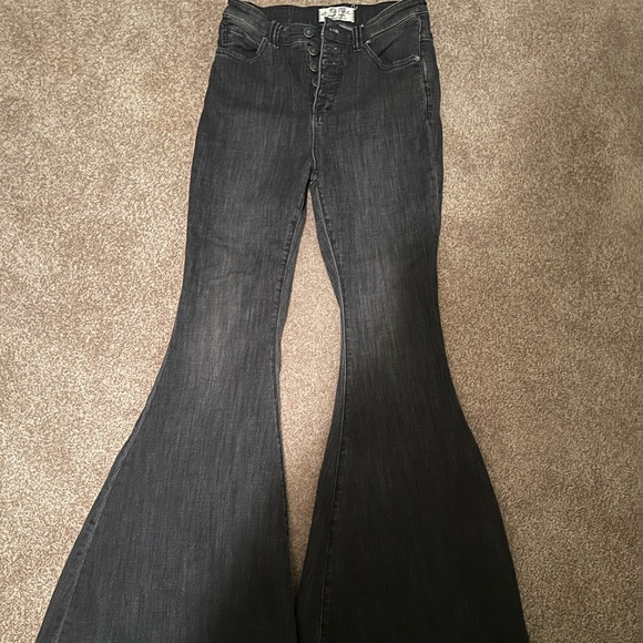 Free People Denim - Free people (we the free)black wash bell botttom